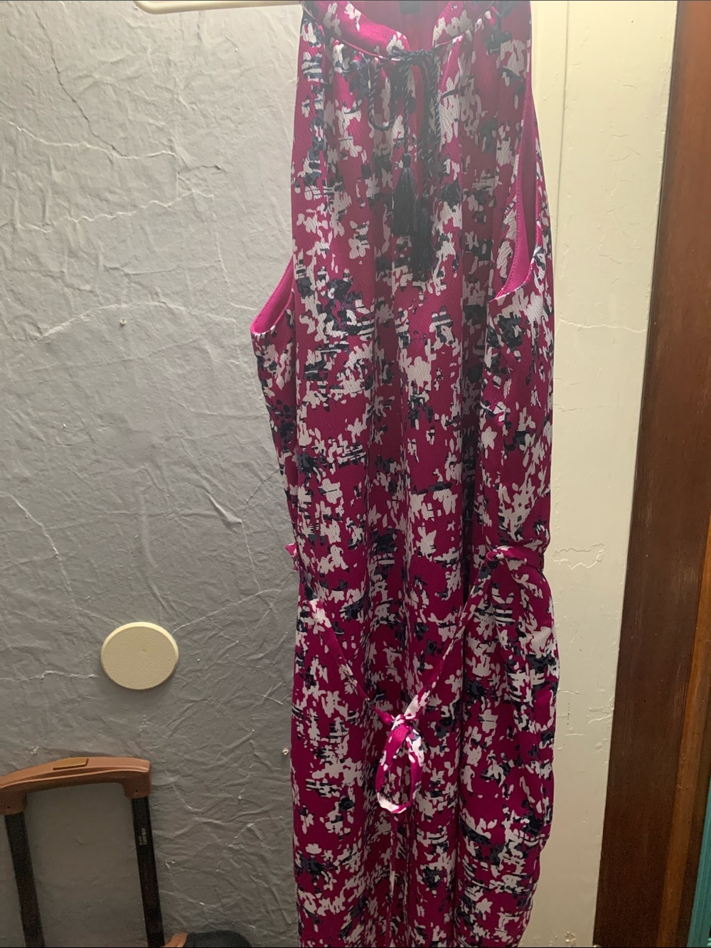 Sleeveless Pink Abstract Print Dress